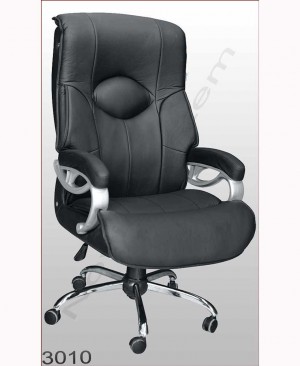 صندلی اداری مدل 3010 - نوین سیستم - دارای روکش چرم و پایه چرخدار