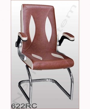 صندلی اداری مدل 622RC - نوین سیستم - دارای روکش چرم و پایه ال