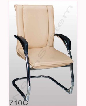 صندلی اداری مدل 710C - نوین سیستم - دارای روکش چرم و پایه ال